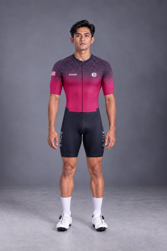 Elite Liner Fuschia Short Trisuit Men